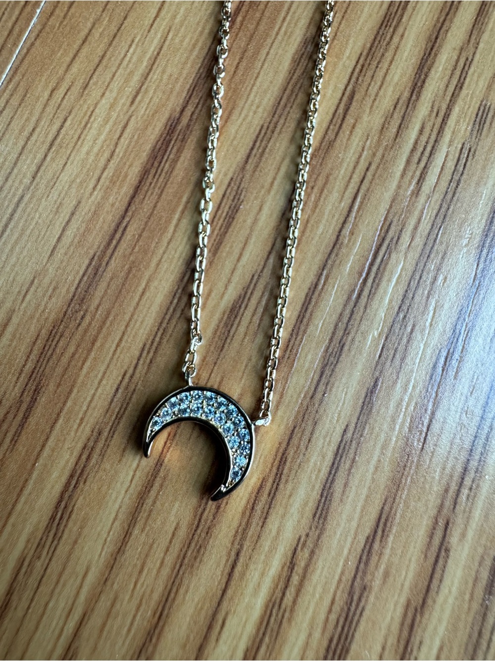 Ettika Gold Pavé Crescent Moon Necklace